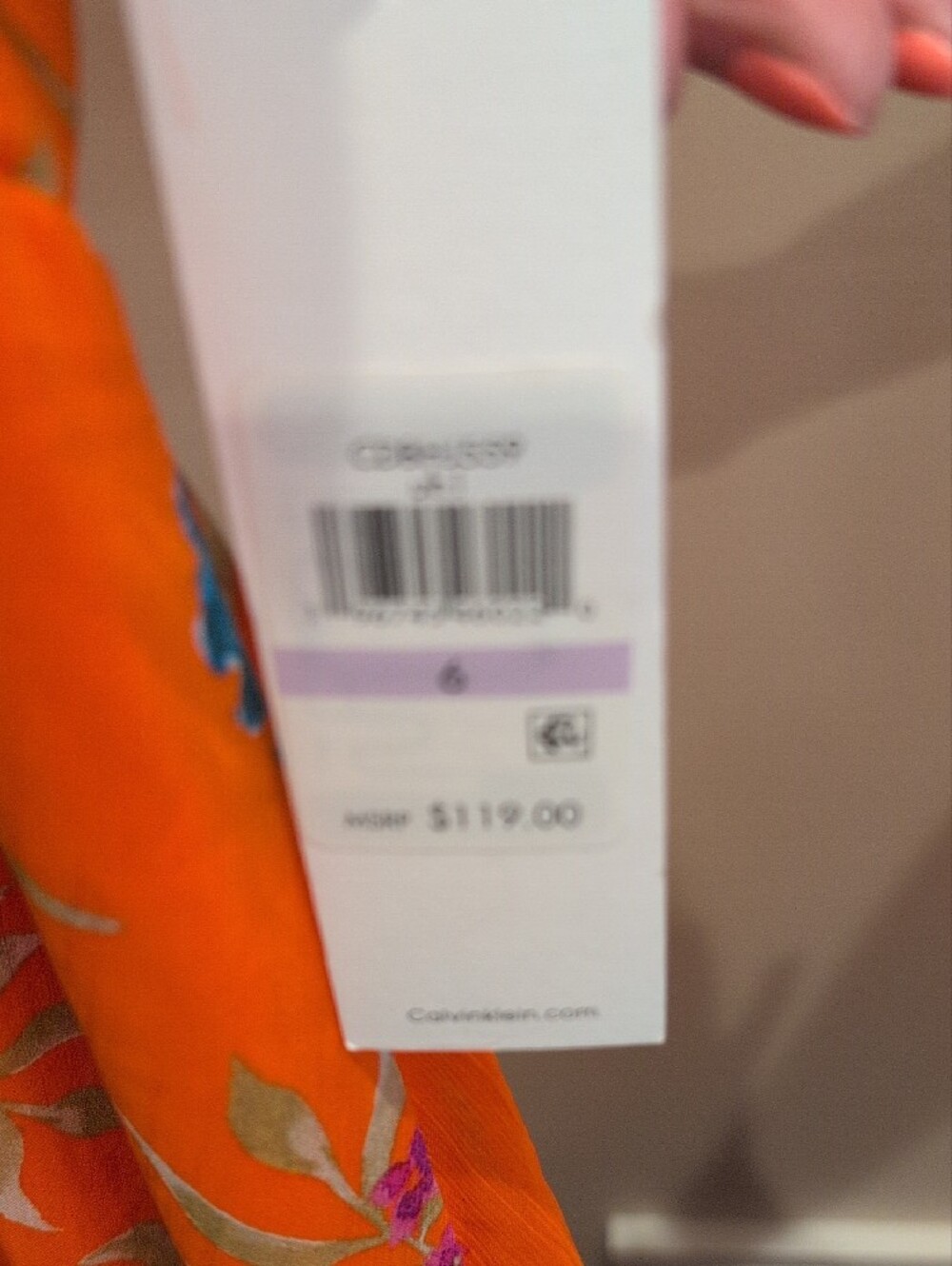 Calvin Klein Orange Floral Dress - Picture 2 of 4